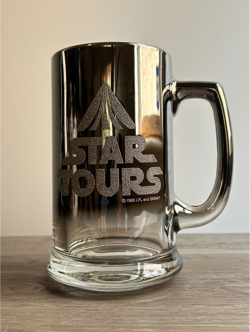 Vintage 1986 Star Wars Mirrored Glass Mug Stein